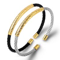 Commute Color Block Stainless Steel Gold Plated Bangle In Bulk main image 5