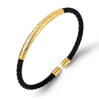 Commute Color Block Stainless Steel Gold Plated Bangle In Bulk sku image 1