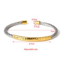 Commute Color Block Stainless Steel Gold Plated Bangle In Bulk main image 3