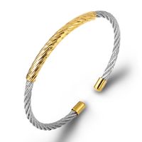 Commute Color Block Stainless Steel Gold Plated Bangle In Bulk sku image 2