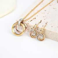 Wholesale Jewelry French Style Heart Shape Metal Artificial Gemstones Inlay Earrings Necklace main image 1