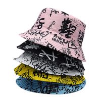 Women's Hip-hop Color Block Printing Flat Eaves Bucket Hat main image 2