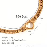 Simple Style Heart Shape Stainless Steel Plating 18k Gold Plated Necklace sku image 2