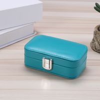 Simple Style Solid Color Coral Fleece Leather Jewelry Boxes sku image 6