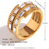 Wholesale Vintage Style Simple Style Color Block Flower Stainless Steel Plating 18k Gold Plated Rings sku image 21