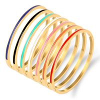 Streetwear Solid Color Stainless Steel Bangle In Bulk main image 1