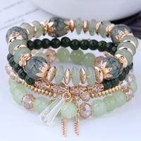 Wholesale Jewelry Ethnic Style Bohemian Streetwear Round Artificial Crystal Plastic Resin Plating Bracelets sku image 4