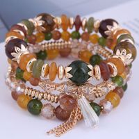 Wholesale Jewelry Ethnic Style Bohemian Streetwear Round Artificial Crystal Plastic Resin Plating Bracelets sku image 6