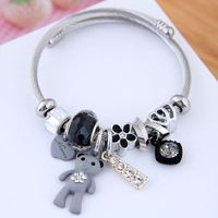 Factory Direct Sales Europe And America Cross Border Bracelet Female Diy  Cartoon Love Bear Pendant Beaded Bracelet Bracelet sku image 1