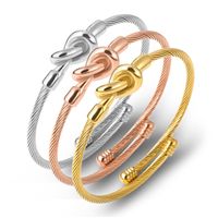Commute Solid Color Stainless Steel Gold Plated Bangle In Bulk main image 1
