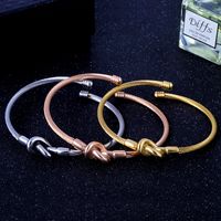 Commute Solid Color Stainless Steel Gold Plated Bangle In Bulk main image 3