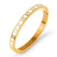 Streetwear Roman Numeral Stainless Steel Bangle In Bulk sku image 4