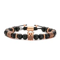 Ethnic Style Geometric Crown Natural Stone Copper Inlay Zircon Men's Bracelets sku image 3