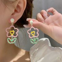 1 Pair Cute Simple Style Flower Copper Alloy Drop Earrings main image 1