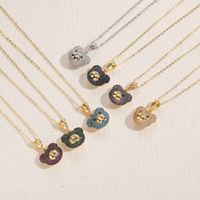 Classic Style Streetwear Bear Copper 14k Gold Plated Zircon Pendant Necklace In Bulk main image 4