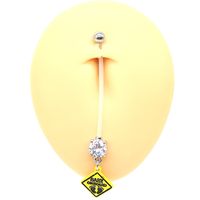 Simple Style Heart Shape Arylic Plating Inlay Zircon White Gold Plated Belly Ring sku image 1