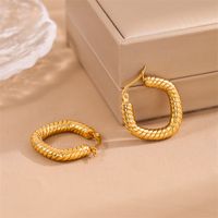 1 Pair Simple Style Irregular Round Plating Stainless Steel 18K Gold Plated Ear Studs main image 3