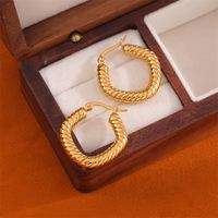 1 Pair Simple Style Irregular Round Plating Stainless Steel 18K Gold Plated Ear Studs sku image 1