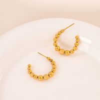 1 Pair Simple Style Irregular Round Plating Stainless Steel 18K Gold Plated Ear Studs main image 5