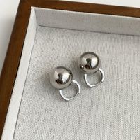 1 Pair Simple Style Round Copper Earrings sku image 4