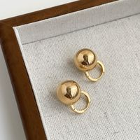 1 Pair Simple Style Round Copper Earrings sku image 3