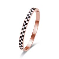 Simple Style Checkered Stainless Steel Bangle In Bulk sku image 3