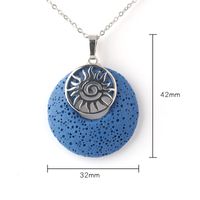 Streetwear Sun Stainless Steel Volcanic Rock Copper Pendant Necklace main image 3
