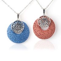 Streetwear Sun Stainless Steel Volcanic Rock Copper Pendant Necklace main image 5