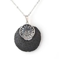 Streetwear Sun Stainless Steel Volcanic Rock Copper Pendant Necklace sku image 2