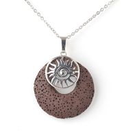 Streetwear Sun Stainless Steel Volcanic Rock Copper Pendant Necklace sku image 3