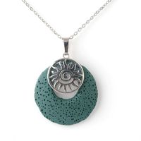 Streetwear Sun Stainless Steel Volcanic Rock Copper Pendant Necklace sku image 6