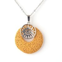 Streetwear Sun Stainless Steel Volcanic Rock Copper Pendant Necklace sku image 5