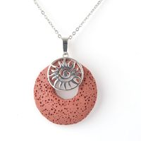 Streetwear Sun Stainless Steel Volcanic Rock Copper Pendant Necklace sku image 9