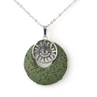 Streetwear Sun Stainless Steel Volcanic Rock Copper Pendant Necklace sku image 11