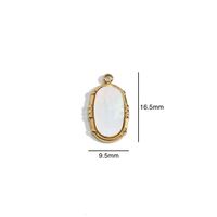 1 Piece 304 Stainless Steel Natural Stone Natural Stone Shell 14K Gold Plated Oval sku image 1