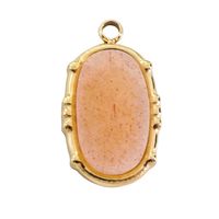 1 Piece 304 Stainless Steel Natural Stone Natural Stone Shell 14K Gold Plated Oval sku image 3