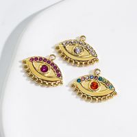 1 Piece 304 Stainless Steel Zircon 14K Gold Plated Eye main image 1
