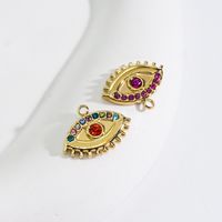 1 Piece 304 Stainless Steel Zircon 14K Gold Plated Eye main image 3