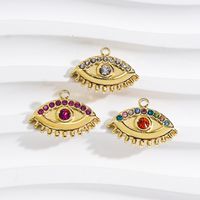 1 Piece 304 Stainless Steel Zircon 14K Gold Plated Eye main image 6