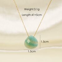 304 Stainless Steel 14K Gold Plated Elegant Simple Style Plating Water Droplets Pendant Necklace sku image 2