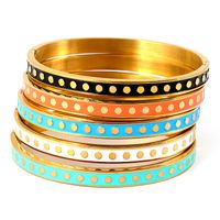 Streetwear Round Dots Stainless Steel Bangle In Bulk main image 1