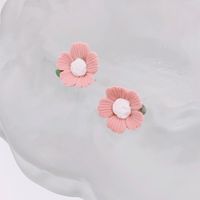 1 Pair Sweet Simple Style Flower Arylic Copper Alloy Ear Studs main image 4
