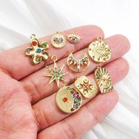 1 Piece 304 Stainless Steel Artificial Gemstones 14K Gold Plated Star Flower main image 4