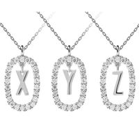 Elegant Simple Style Letter Sterling Silver Zircon Pendant Necklace In Bulk main image 3