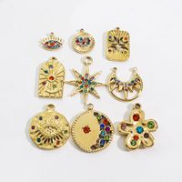 1 Piece 304 Stainless Steel Artificial Gemstones 14K Gold Plated Star Flower main image 2