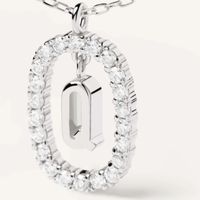 Elegant Simple Style Letter Sterling Silver Zircon Pendant Necklace In Bulk main image 2