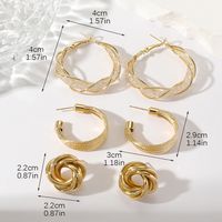1 Set Korean Style C Shape Circle Ferroalloy Earrings main image 4