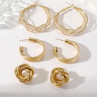 1 Set Korean Style C Shape Circle Ferroalloy Earrings main image 2