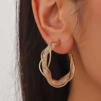 1 Set Korean Style C Shape Circle Ferroalloy Earrings main image 3
