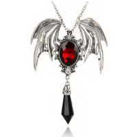 Vintage Style Wings Alloy Plating Inlay Artificial Gemstones Halloween Unisex Necklace Pendant sku image 2